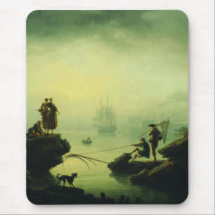 Ochtendmist op zee door Joseph Vernet  Muismat