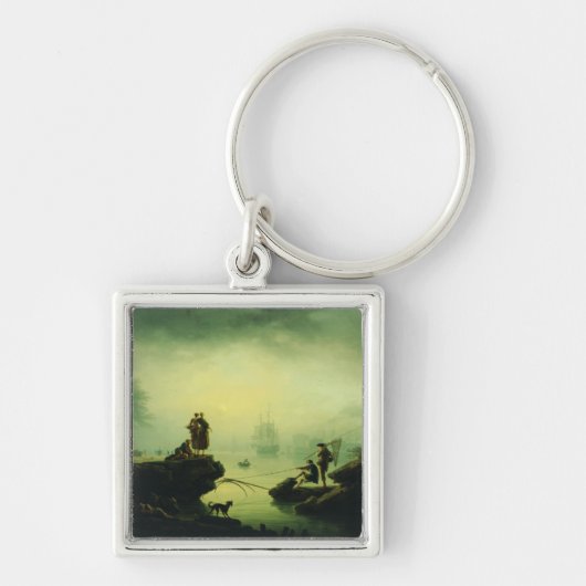 Ochtendmist op zee door Joseph Vernet Sleutelhanger (Voorkant)
