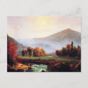 Ochtendmist stijgt op in Plymouth, NH, fine art, T Briefkaart
