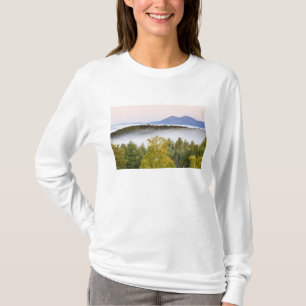 Ochtendnevel en de Percy Peaks gezien vanuit de T-shirt