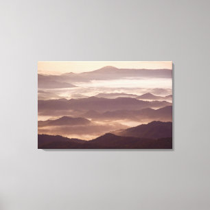 Ochtendnevel in de zuidelijke Appalachen Canvas Afdruk