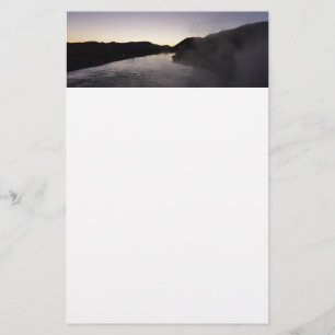 Ochtendnevel op de Jackson-rivier bij Grand Teton Briefpapier