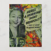 Ochtendnieuws Retro Mixed Media Collage Briefkaart (Voorkant)