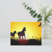 ochtendpaarden briefkaart (Staand voorkant)