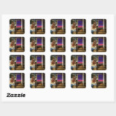Ochtendpauze Vierkante Sticker (Vel)