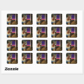 Ochtendpauze vierkante sticker (Vel)