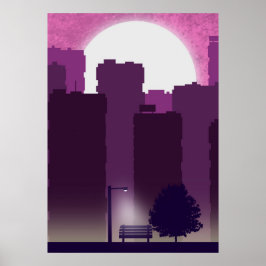 Ochtendposter in de stad poster