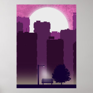 Ochtendposter in de stad poster