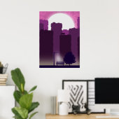Ochtendposter in de stad poster (Thuiskantoor)