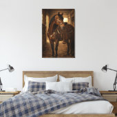 Ochtendrit | Paardenkunst | Uitgerekte Canvas Afdruk (Insitu (Slaapkamer))