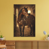 Ochtendrit | Paardenkunst | Uitgerekte Canvas Afdruk (Insitu (Woonkamer))