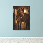 Ochtendrit | Paardenkunst | Uitgerekte Canvas Afdruk (Insitu (Houten vloer))