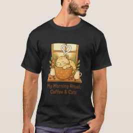 Ochtendritueel: koffie, katten en een knus gevoel t-shirt