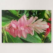 Ochtendrust: Bleke Roze Gemberbloem Zachte Bloembl Legpuzzel (Horizontaal)