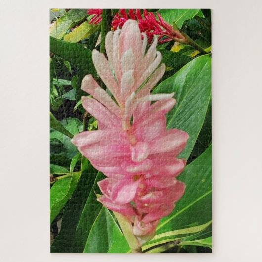 Ochtendrust: Bleke Roze Gemberbloem Zachte Bloembl Legpuzzel (Verticaal)