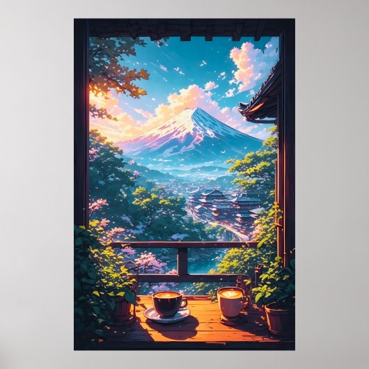 Ochtendrust over Fuji Poster (Voorkant)