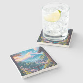 Ochtendrust over Fuji Stenen Onderzetter (Zijkant)