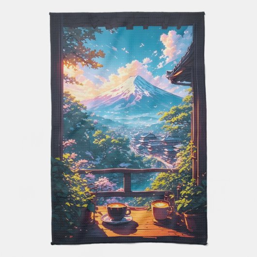 Ochtendrust over Fuji Theedoek (Verticaal)