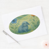 Ochtendrust – Waterverfweide met Bagolo Ovale Sticker (Envelop)