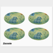 Ochtendrust – Waterverfweide met Bagolo Ovale Sticker (Vel)