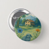 Ochtendrust – Waterverfweide met Bagolo Ronde Button 5,7 Cm (Voorkant /achterkant)
