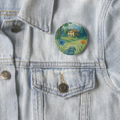 Ochtendrust – Waterverfweide met Bagolo Ronde Button 5,7 Cm (In situ)