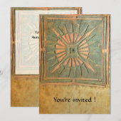 Ochtendster , antieke geel groen,wit kaart (Voorkant / Achterkant)