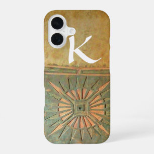 Ochtendster ,Geel,Bruin,Wit Monogram iPhone 16 Hoesje