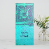 Ochtendster, lichtblauw turquoise, wit kaart (Staand voorkant)