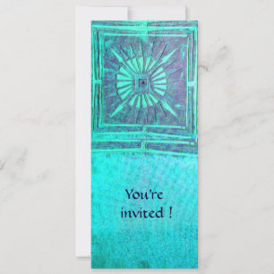 Ochtendster, lichtblauw turquoise, wit kaart