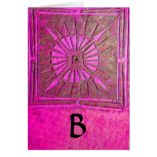 Ochtendster Roze, Fuchsia Zwart, Monogram (Voorkant)