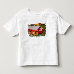 Ochtendtaken op de boerderij. VS, Vermont, Kinder Shirts