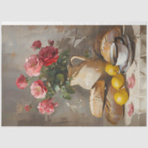 Ochtendthee met Rozen Decoupage Tissue Paper