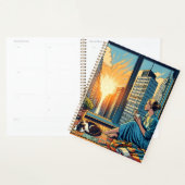 Ochtendtijd in de stad | Vrouw reflecteert Planner (Display)