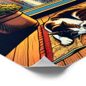 Ochtendtijd in de stad | Vrouw reflecteert Poster (Hoek)