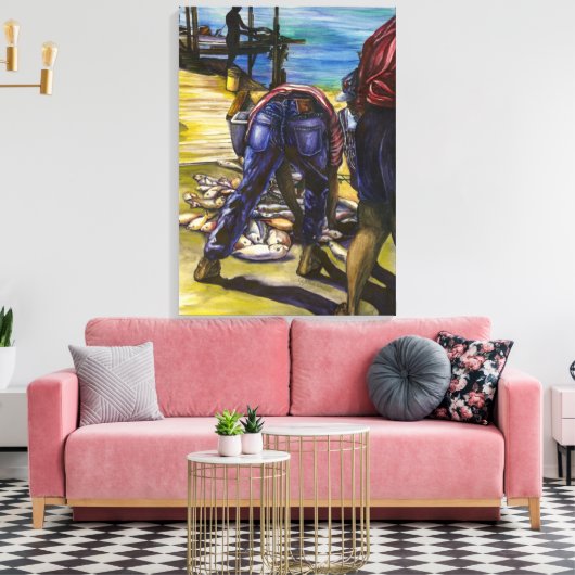 Ochtendvangst Bahama's Canvas Afdruk (Insitu (Woonkamer))