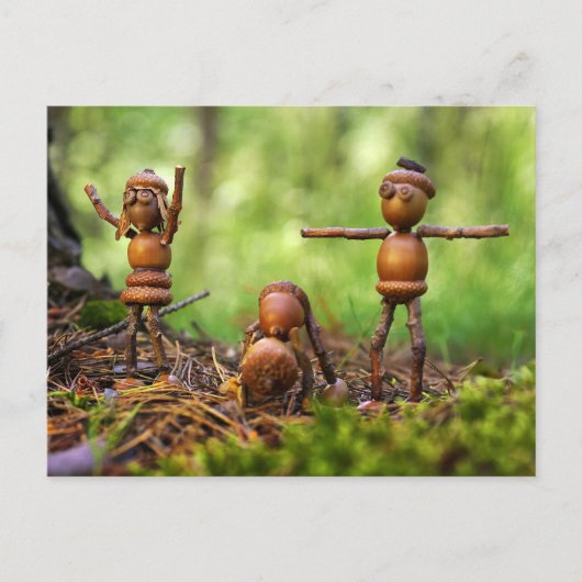 Ochtendwarming op de camping briefkaart (Voorkant)