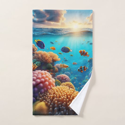 Ochtendzon komt op boven een tropisch zeegezicht bad handdoek (Handdoek)