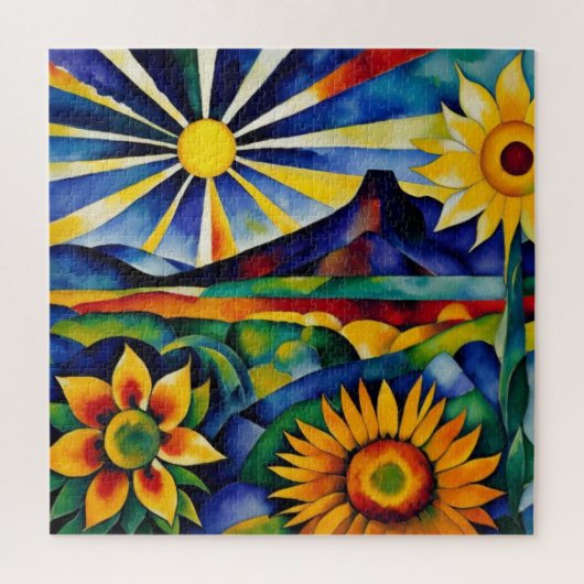 Ochtendzonnebloemen Legpuzzel (Verticaal)