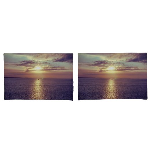 Ochtendzonsopgang boven een prachtige oceaan kussensloop (Voorkant-Set)