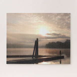 Ochtendzonsopgang over CT-rivier legpuzzel