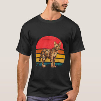 Ocicat Cat Sunset Retro  Ontwerp Mam Papa Kind T-shirt