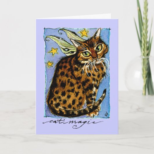 Ocicat kat magie verjaardag groet of briefkaart (Voorkant)