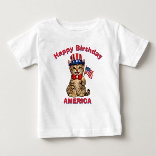 Ocicat Kitten (1q) Patriottisch Kinder T-shirt (Voorkant)