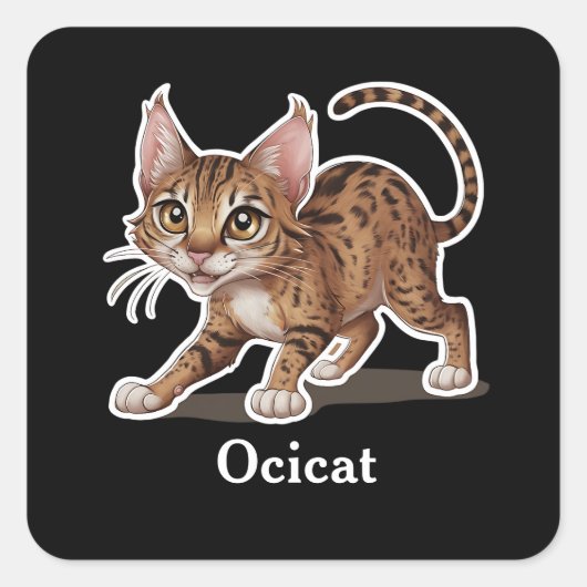 Ocicat Vierkante Sticker (Voorkant)
