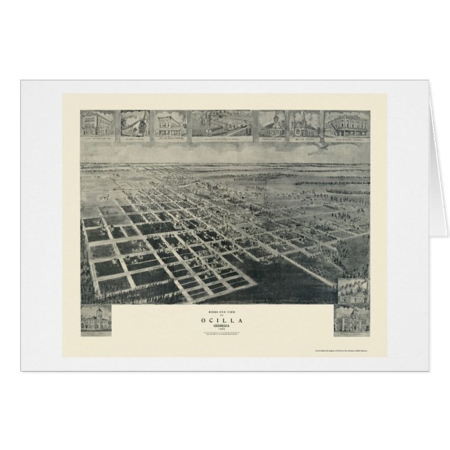 Ocilla, GA Panorama Map - 1908 (Voorkant Horizontaal)