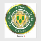 O'Clery Irish Shield/Celtic Cross Personalized Sticker (Vel)