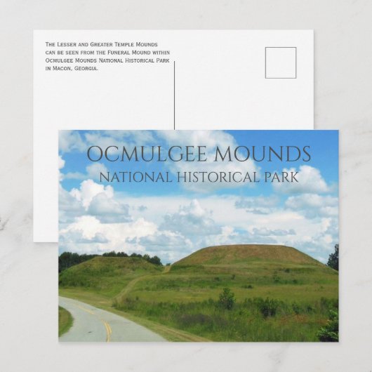 Ocmulgee Mounds National Historical Park Mounds Briefkaart (Voorkant / Achterkant)