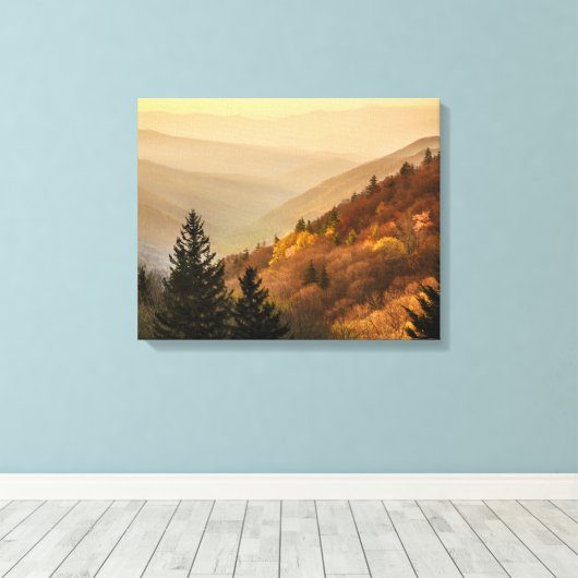 Oconaluftee Valley Overlook | North Carolina Canvas Afdruk (Insitu (Houten vloer))