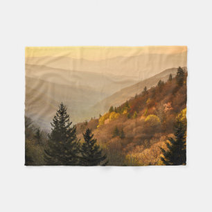 Oconaluftee Valley Overlook North Carolina Fleece Deken